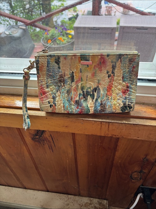 Brahmin Handbags - Brahmin Multicolor Pebbled Leather Wristlet - Cream, Blue, Red, Brown